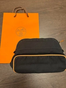 Hermes Bolide Pouch Black Accessories Women Ladies Fashion Used from Japan - Picture 1 of 16
