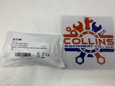 Eaton M22M-WRK3 Non-Illuminated 3-Position Mount Selector Switch THB-GPMETAL-BZ - Image 1 of 3