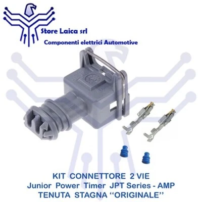 AMP - TE CONNECTIVITY CONNETTORE 2 POLI VIE JPT AMP TENUTA STAGNA PER INIETTORE AUTO MOTO FEMMINA 1PZ