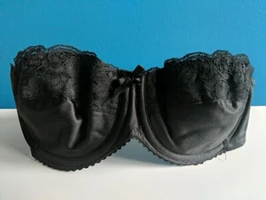 Vintage Playtex Bra 34B Style 4731 Strapless Pin-Up Retro Black Nylon USA VTG - Picture 1 of 7
