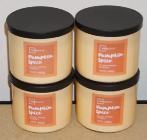 (4 Set) Mainstays 13 oz - 3 Wick Pumpkin Spice Scented Candle - Picture 1 of 4