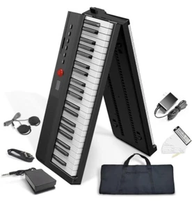 Longeye 88 Tasten Digitalpiano FOLD PRO II wiederaufladbar mit Kopfhörern und Koffer - Bild 1 von 9