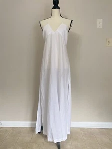 J Crew Cross Back Linen Cotton Beach Slip Maxi White Dress NWT Size S Small - Picture 1 of 7