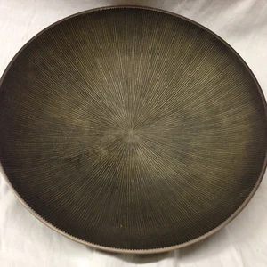 KISTE & FASS SYCAMORE ALUMINIUM RUNDE SCHÜSSEL 15 3/4" HOLLOWWARE STARBURST - Bild 1 von 5