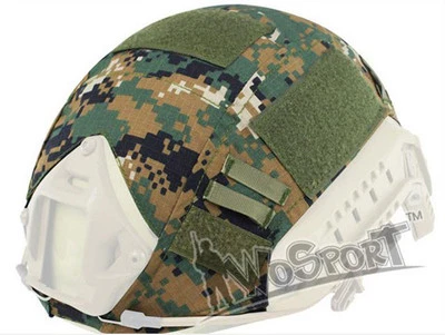 Cubierta táctica militar de casco de caza para casco rápido OpsCore BJ/PJ/MH Woodland Foto 1 de 2