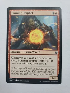Magic The Gathering Tarjeta Profeta Ardiente Criatura Mago Humano Rojo Guerra de Th Magic The Gathering - Imagen 1 de 2