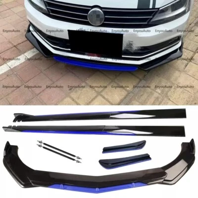 Front Bumper Lip 86" Side Skirt Rear Bumper Lip For Volkswagen Passat Black Blue Foto 1 de 4