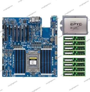 Gigabyte MZ32-AR0 Rev3.0 Motherboard + AMD EPYC 7C13 CPU + 16x 32GB 3200MHz RAM - Afbeelding 1 van 4