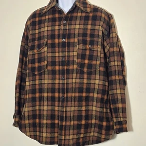 Vintage Pendleton Men's Chore Jacket Size XL Wool Shirt Shacket Plaid USA Button - Picture 1 of 9