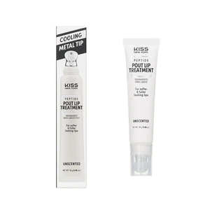 KISS NY PEPTIDE POUT LIP TREATMENT COOLING METAL TIP - #PPL01 UNSCENTED CLEAR - Picture 1 of 6