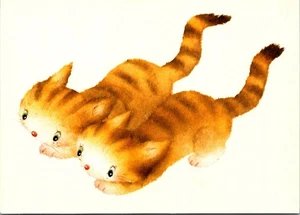Two Kittens by Yoko Imoto Continental Postcard - Picture 1 of 2