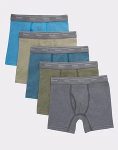Hanes Boys Tween Boxer Briefs 5 Pack Original Assorted Solids Comfort Flex Waist - Picture 1 of 3