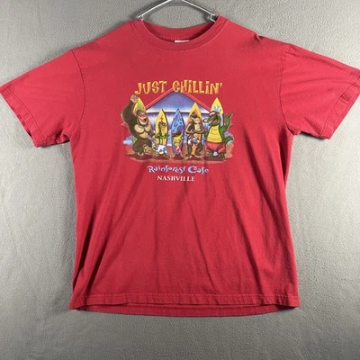 Camisa Rainforest Café Para Hombres Mediana Just Chillin Nashville Camiseta Gráfica de Recuerdo Foto 1 de 4