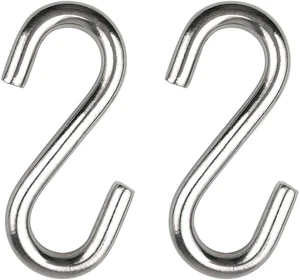 Ganchos en forma de S de acero inoxidable de alta resistencia de 2 piezas de 4,2 pulgadas de largo de 0,39 lnch de espesor  - Imagen 1 de 4
