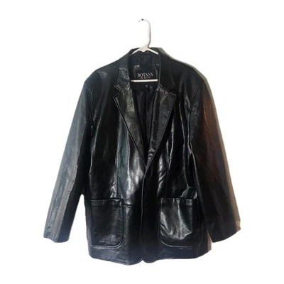 Chaqueta de cuero sintético Botany 500 para hombre XL negra con dos bolsillos con botones forrada Foto 1 de 4