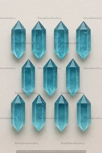 Piedra preciosa de cuarzo azul cortada a lápiz para diseños de joyas elegantes azules brillantes y frescos - Imagen 1 de 9