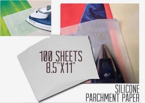 SILICONE PARCHMENT PAPER FOR HEAT TRANSFER APPLICATIONS 8.5”x11” 100 Sheets / Pk - Picture 1 of 10
