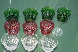 lot de 10 grands verres à vin en verre taillé**. - Picture 1 of 12