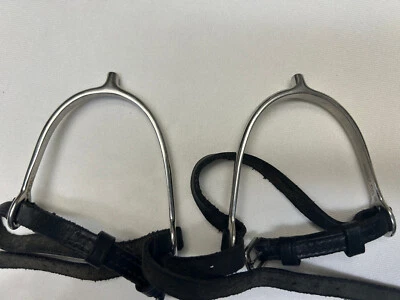 Metalab English POW Childs/Ladies Stainless Steel 1/4" Spurs, leathers incl. - Image 1 of 4