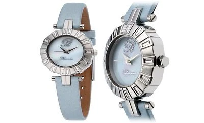 READ Bluemarine 3151L Womens Mother Of Pearl Watch Blue Swarovski blumarine MOP - Image 1 of 4