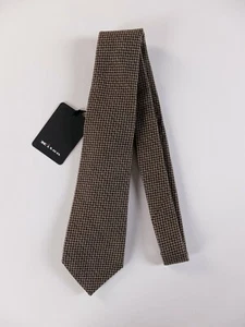 KITON Corbata Hecha a Mano 7 Pliegues Marrón Lana Mezcla Seda Auténtica Nueva Con Etiquetas Italia - Imagen 1 de 5