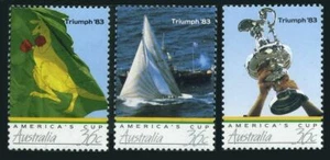 Australien 1001-1003, postfrisch. Mi 997-1000. America's Cup Triumph, 1986. Yacht, Trophy - Bild 1 von 1