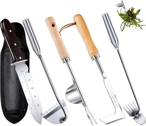 Yungyan 5 Pcs Weed Puller Set Include Hori Weeding Knife Uprooting Crack Weeder - Picture 1 of 7