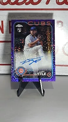 Luke Little 2024 Topps Chrome Rookie Auto Purple Speckle /299 Chicago Cubs - Image 1 of 4