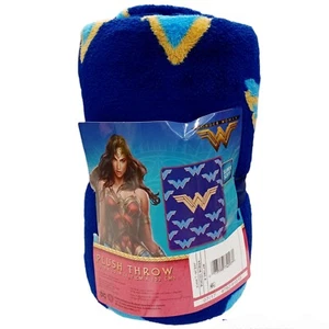 Wonder Woman Plush Throw Blanket-46x60"-Blue - Picture 1 of 3