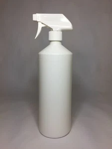 1000ml (1 Litre) White HDPE Plastic Spray Bottle And White Trigger Spray Pump - Picture 1 of 1