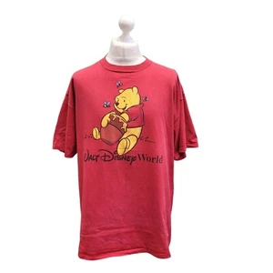 Walt Disney World Usa Winnie The Pooh Red Short Sleeve 90s T-shirt Uk XXL eu 60 - Picture 1 of 5