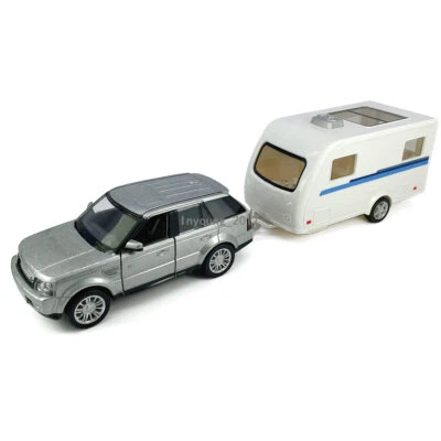 1:36 Land Rover Range Rover with Motorhome Model Car Diecast Toy Cars Boys Gifts - Image 1 of 4