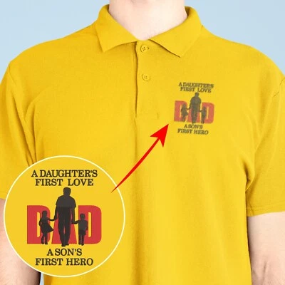 Happy Father's Day POLO Daughters Love Sons Hero Super Dad Family love Gifts - Image 1 of 4