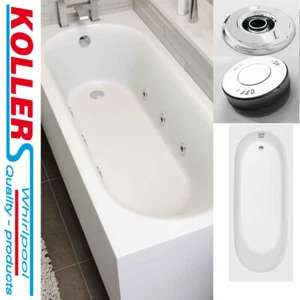 Single Ended Straight Modern Bath Drilled Tap Holes Whirlpool Sytem 6 8 11 JET - Picture 1 of 10