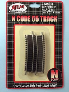 2015 Atlas N Track Code 55 Track 12.5" Radius Half Curve Section New - Picture 1 of 1