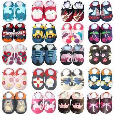 Jinwood Boys Girl Shoes Soft Sole Leather Baby Shoes Infant Toddler Booties 0-3Y - Image 1 of 4