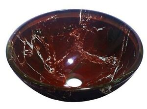 Madeli Vessel Sink Viterbo Layered Round Glass Bowl Murano Style Italian Design