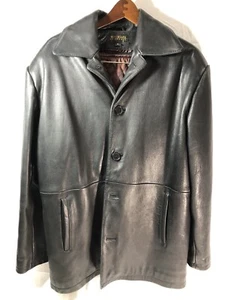 Michael Lawrence Men’s Leather Trench Coat Small - Bild 1 von 6