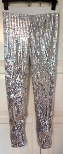 Leggins mit Pailletten silber Gr. 36/38 neu ohne Etikett - Bild 1 von 7