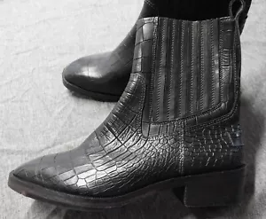 Vintage Foundry Co. Damen Größe 6 Reptil geprägtes Leder Stiefel Stil VFL185 - Bild 1 von 7