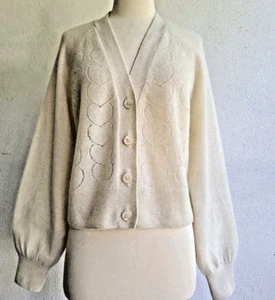 Theory cashmere open knit front v-neck raglan cardigan sz L $375 NWT - Picture 1 of 8