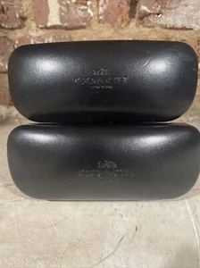 Lot Of 2 Coach New York Black Hard Clamshell Case Eyeglass Holder Sunglass - Picture 1 of 4