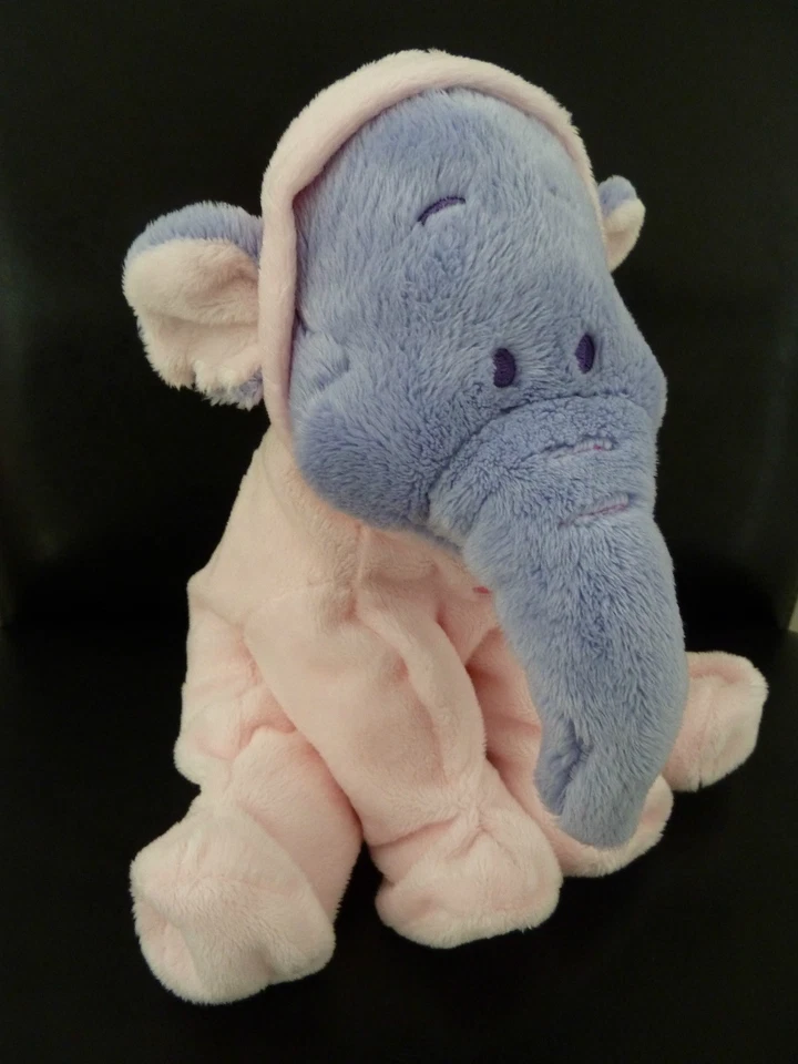 U5. DOUDOU PELUCHE NICOTOY DISNEY LUMPY ELEPHANT mauve PYJAMA CAPUCHE rose NEUF* - Photo 1/1