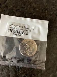 2016S Harpers Ferry West Virginia Quarter Uncirculated in sealed plastic - Picture 1 of 2