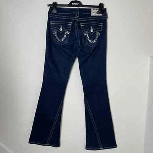 True Religion World Tour Joey Flared Embellished Jeans Damen Gr. 26 Made In USA - Bild 1 von 15