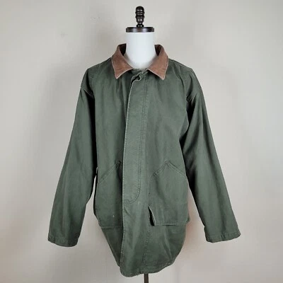 Vintage American Eagle Outfitters Jacket Mens XL Green Leather Trim Barn Chore - Image 1 of 4