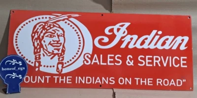 Indian Motorcycles Porcelain Enamel Sign 36 X 15 Inches - Image 1 of 4