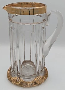 NORTHWOOD WINSOME GOLD TRIM PRESSED GLASS 1900's EAPG WATER PITCHER EAPG - Picture 1 of 17