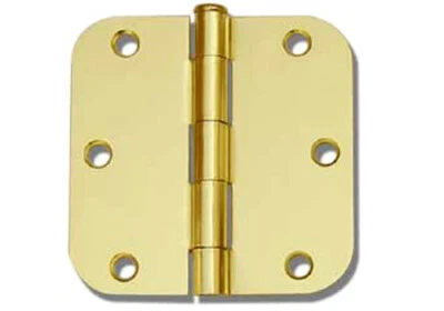 HOUSE GURAD HARDWARE House Guard Polished Brass 3.5"X 3.5" w 5/8" Radius Round Door Hinge interior