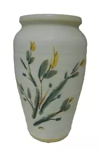 De colección 8,5 pulgadas Jarrón de cerámica esmaltado gris con tallos de flores 1981 - Imagen 1 de 8